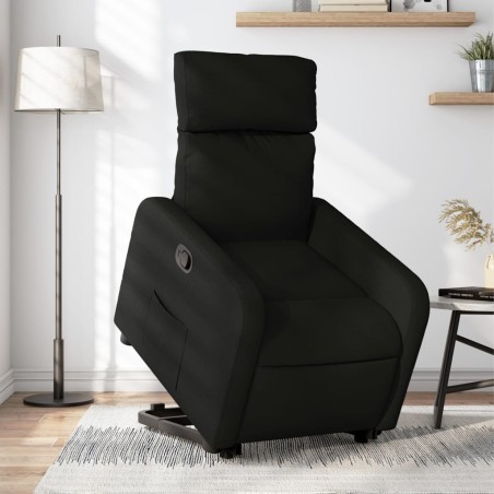 vidaXL Sillón reclinable elevable tela negro