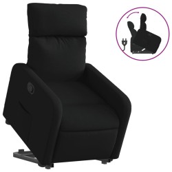 vidaXL Sillón reclinable elevable tela negro