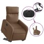vidaXL Sillón reclinable elevable de tela marrón vidaXL Sillón reclinable elevable de tela marrón