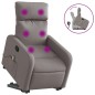 vidaXL Sillón reclinable de masaje elevable tela gris taupé vidaXL Sillón reclinable de masaje elevable tela gris taupé