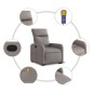 vidaXL Sillón reclinable de masaje elevable tela gris taupé vidaXL Sillón reclinable de masaje elevable tela gris taupé