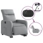 vidaXL Sillón eléctrico reclinable elevable de tela gris claro vidaXL Sillón eléctrico reclinable elevable de tela gris claro