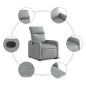 vidaXL Sillón eléctrico reclinable elevable de tela gris claro vidaXL Sillón eléctrico reclinable elevable de tela gris claro