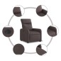 vidaXL Sillón eléctrico reclinable elevable de tela marrón oscuro vidaXL Sillón eléctrico reclinable elevable de tela marrón oscuro