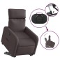vidaXL Sillón eléctrico reclinable elevable de tela marrón oscuro vidaXL Sillón eléctrico reclinable elevable de tela marrón oscuro