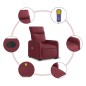 vidaXL Sillón de masaje elevable eléctrico tela rojo tinto vidaXL Sillón de masaje elevable eléctrico tela rojo tinto