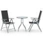 vidaXL Muebles bistró para jardín 3 pzas aluminio y textilene plateado vidaXL Muebles bistró para jardín 3 pzas aluminio y textilene plateado