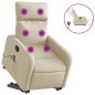 vidaXL Sillón de masaje eléctrico reclinable elevable tela crema vidaXL Sillón de masaje eléctrico reclinable elevable tela crema