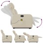 vidaXL Sillón de masaje eléctrico reclinable elevable tela crema vidaXL Sillón de masaje eléctrico reclinable elevable tela crema