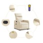 vidaXL Sillón de masaje eléctrico reclinable elevable tela crema vidaXL Sillón de masaje eléctrico reclinable elevable tela crema
