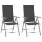 vidaXL Muebles bistró para jardín 3 pzas aluminio y textilene plateado vidaXL Muebles bistró para jardín 3 pzas aluminio y textilene plateado