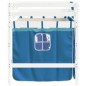 vidaXL Cama alta para niños con cortinas madera pino azul 90x190 cm vidaXL Cama alta para niños con cortinas madera pino azul 90x190 cm