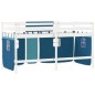 vidaXL Cama alta para niños con cortinas madera pino azul 90x190 cm vidaXL Cama alta para niños con cortinas madera pino azul 90x190 cm