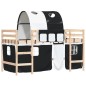 vidaXL Cama alta niños con túnel madera pino blanco negro 80x200 cm vidaXL Cama alta niños con túnel madera pino blanco negro 80x200 cm
