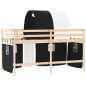 vidaXL Cama alta niños con túnel madera pino blanco negro 80x200 cm vidaXL Cama alta niños con túnel madera pino blanco negro 80x200 cm
