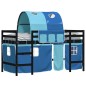 vidaXL Cama alta para niños con túnel madera pino azul 80x200 cm vidaXL Cama alta para niños con túnel madera pino azul 80x200 cm