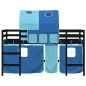 vidaXL Cama alta para niños con túnel madera pino azul 80x200 cm vidaXL Cama alta para niños con túnel madera pino azul 80x200 cm