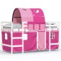 vidaXL Cama alta para niños con túnel madera pino rosa 90x200 cm vidaXL Cama alta para niños con túnel madera pino rosa 90x200 cm