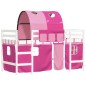 vidaXL Cama alta para niños con túnel madera pino rosa 90x200 cm vidaXL Cama alta para niños con túnel madera pino rosa 90x200 cm