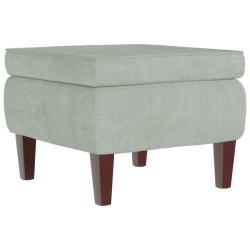 vidaXL Taburete con patas de madera terciopelo gris claro