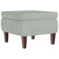 vidaXL Taburete con patas de madera terciopelo gris claro vidaXL Taburete con patas de madera terciopelo gris claro