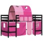 vidaXL Cama alta para niños con túnel madera pino rosa 90x190 cm vidaXL Cama alta para niños con túnel madera pino rosa 90x190 cm