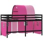 vidaXL Cama alta para niños con túnel madera pino rosa 90x190 cm vidaXL Cama alta para niños con túnel madera pino rosa 90x190 cm