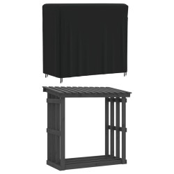 vidaXL Cubierta para leñero Oxford 420D negro 122x61x106 cm