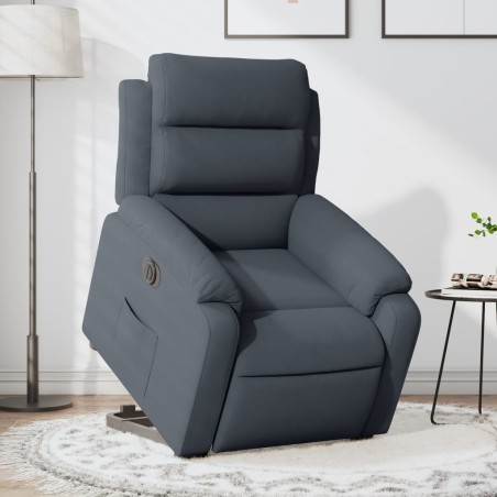 vidaXL Sillón eléctrico reclinable elevable de terciopelo gris oscuro