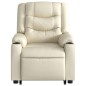 vidaXL Sillón reclinable de masaje de pie cuero artificial color crema vidaXL Sillón reclinable de masaje de pie cuero artificial color crema