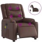 vidaXL Sillón de masaje reclinable eléctrico cuero sintético marrón vidaXL Sillón de masaje reclinable eléctrico cuero sintético marrón