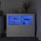 vidaXL Armarios auxiliares luces LED 2 uds madera de ingeniería blanco vidaXL Armarios auxiliares luces LED 2 uds madera de ingeniería blanco