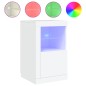 vidaXL Armarios auxiliares luces LED 2 uds madera de ingeniería blanco vidaXL Armarios auxiliares luces LED 2 uds madera de ingeniería blanco