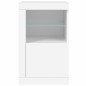 vidaXL Armarios auxiliares luces LED 2 uds madera de ingeniería blanco vidaXL Armarios auxiliares luces LED 2 uds madera de ingeniería blanco