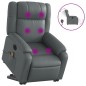 vidaXL Sillón de masaje elevable eléctrico cuero sintético gris vidaXL Sillón de masaje elevable eléctrico cuero sintético gris