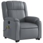 vidaXL Sillón de masaje elevable eléctrico cuero sintético gris vidaXL Sillón de masaje elevable eléctrico cuero sintético gris