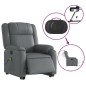 vidaXL Sillón de masaje elevable eléctrico cuero sintético gris vidaXL Sillón de masaje elevable eléctrico cuero sintético gris