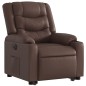vidaXL Sillón reclinable elevable eléctrico de cuero sintético marrón vidaXL Sillón reclinable elevable eléctrico de cuero sintético marrón