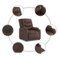 vidaXL Sillón reclinable elevable eléctrico de cuero sintético marrón vidaXL Sillón reclinable elevable eléctrico de cuero sintético marrón