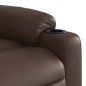 vidaXL Sillón reclinable elevable eléctrico de cuero sintético marrón vidaXL Sillón reclinable elevable eléctrico de cuero sintético marrón