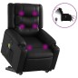 vidaXL Sillón de masaje elevable eléctrico cuero sintético negro