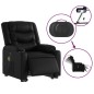 vidaXL Sillón de masaje elevable eléctrico cuero sintético negro