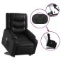 vidaXL Sillón de masaje elevable eléctrico cuero sintético negro