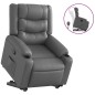 vidaXL Sillón reclinable elevable cuero artificial gris vidaXL Sillón reclinable elevable cuero artificial gris