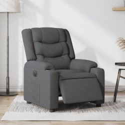 vidaXL Sillón reclinable eléctrico de tela gris oscuro