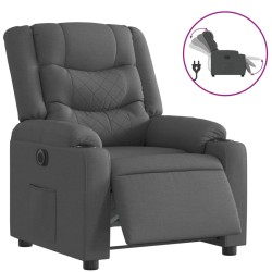 vidaXL Sillón reclinable eléctrico de tela gris oscuro