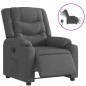vidaXL Sillón reclinable eléctrico de tela gris oscuro