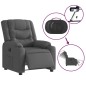 vidaXL Sillón reclinable eléctrico de tela gris oscuro