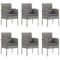 vidaXL Juego de comedor jardín 7 pzas ratán sintético gris antracita vidaXL Juego de comedor jardín 7 pzas ratán sintético gris antracita
