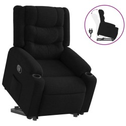 vidaXL Sillón reclinable elevable tela negro
